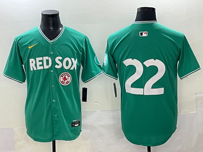 Men 2025 Boston Red Sox #22 No Name Green Joint Name Nike MLB Jersey style 11